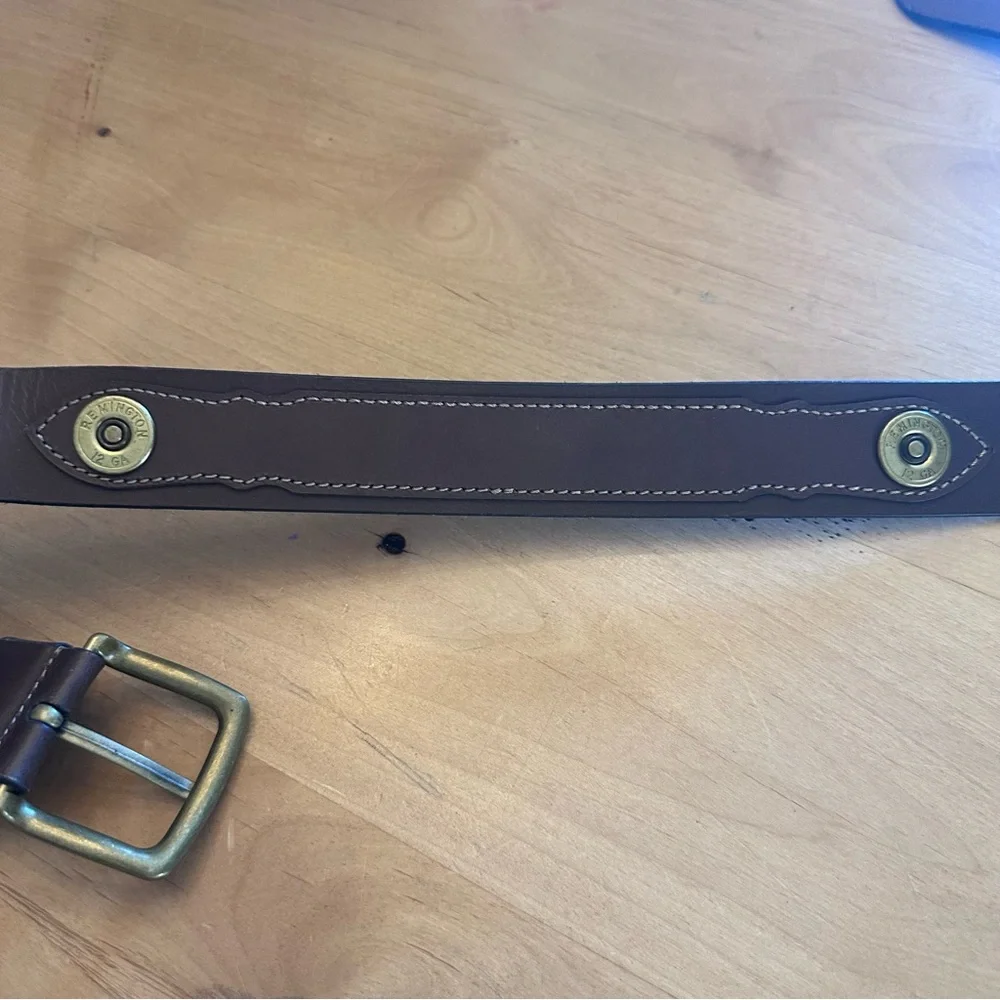 Remington Mens 12 G Brown Leather Belt 47”